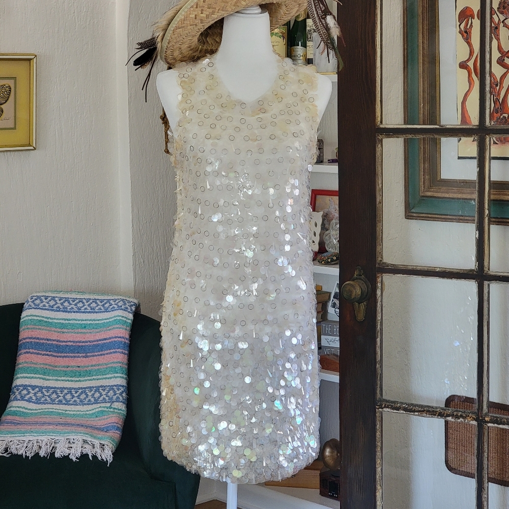 Sequin Pinko Dress with Real Metal Rings NWT Size 4 US / 40 IT